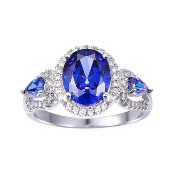 Jewelry - 925 Silver Blue Sapphire Ring New